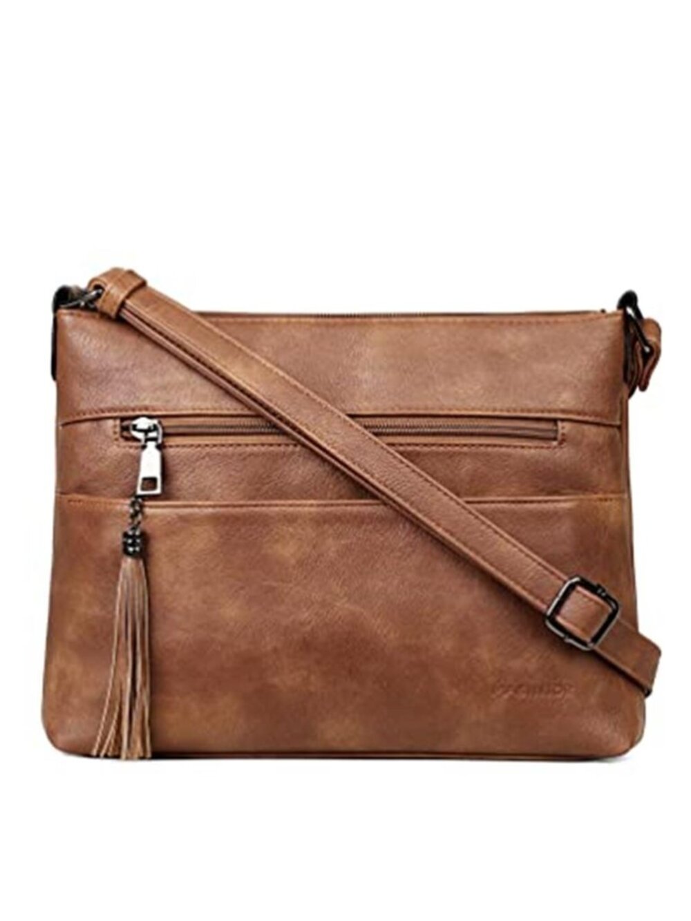 Vegan Leather Crossbody Bag Women Small Lightweight Multi Pocket Shoulder Purse